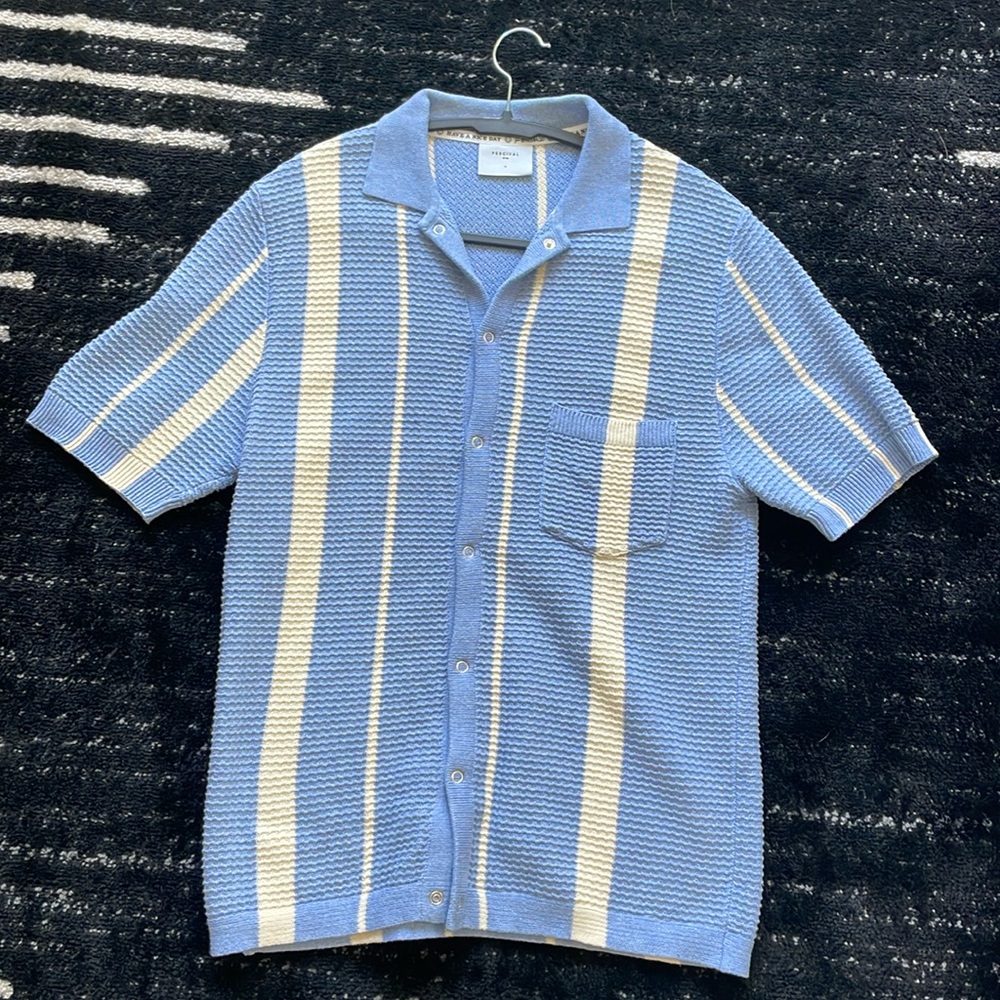 Percival Adaman Breeze knit button down shirt